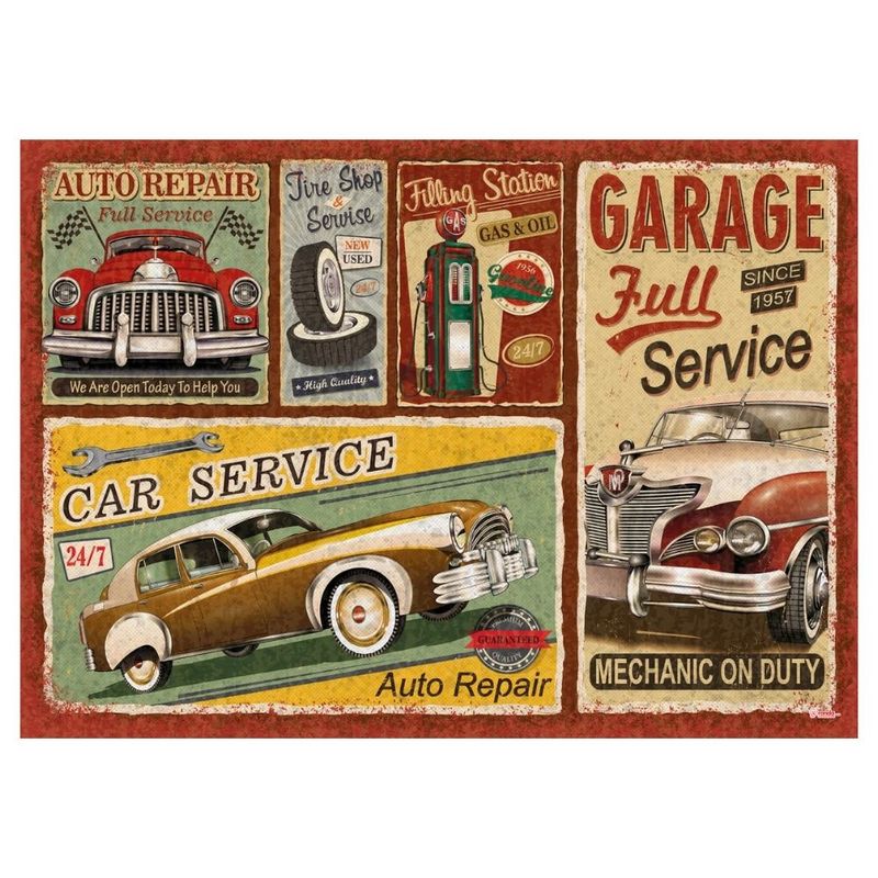 Rompecabezas-X-1000-Piezas-Coleccion-retro-vintage-carro-juguetes-didacticos