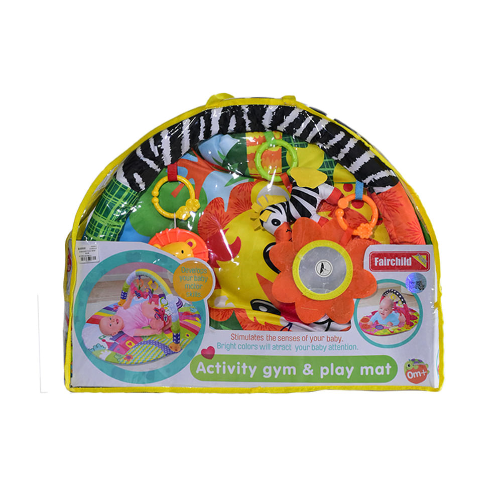 Centro de actividades de gimnasio lavable para bebés con tapete de juego  tapetes de desarrollo temprano arcoíris 6 juguetes para bebés y niños